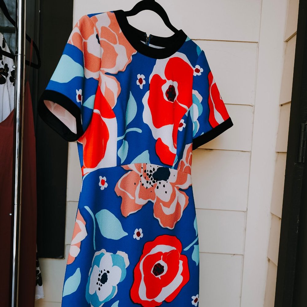 Kate Spade Blue Floral Print Dress